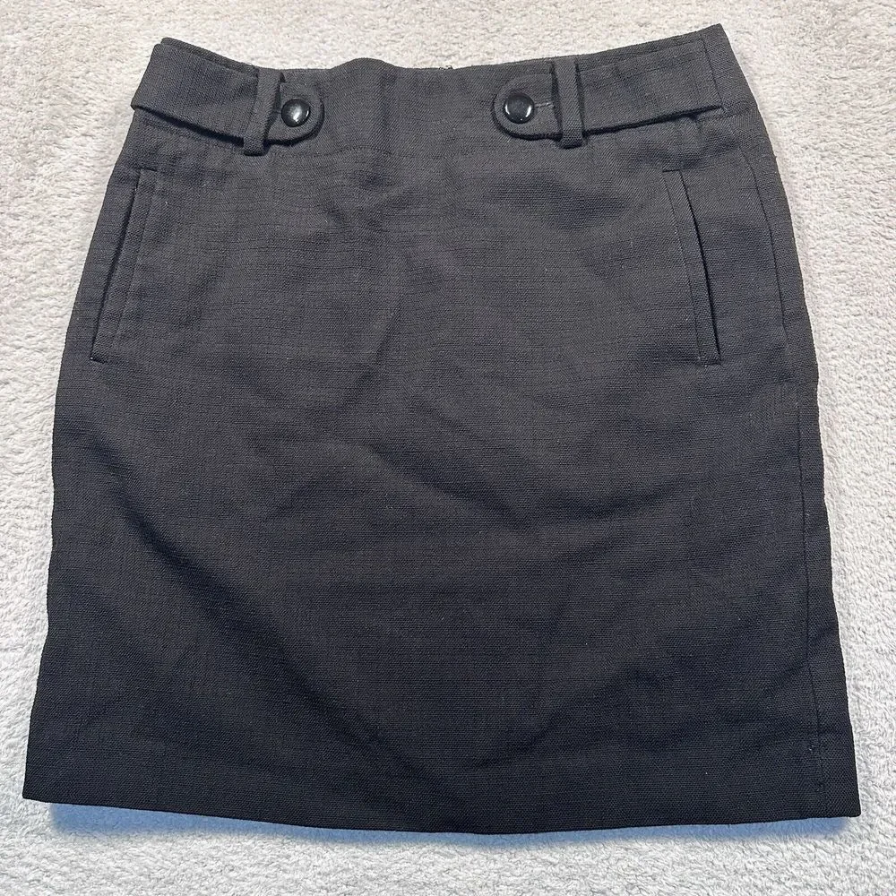 Y2K Banana Republic 100% Wool Pencil Skirt Women's Size 6 Black See‎ Desc.